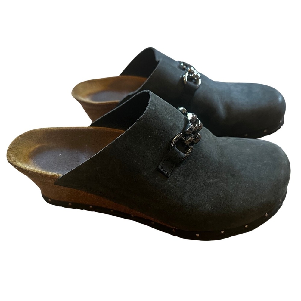 Papillio by Birkenstock Charcoal Gray Suede Wedge Clogs Women's 5.5